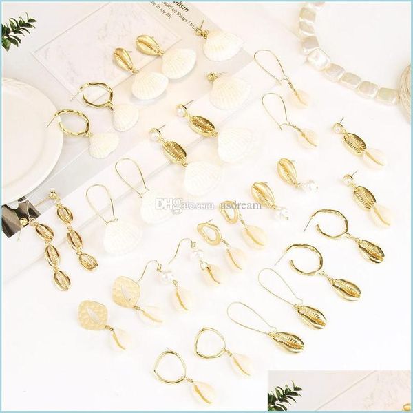 

dangle chandelier bohemia shell earrings women stud dangle chandelier summer beach fashion jewelry andy drop delivery dhbm1, Silver