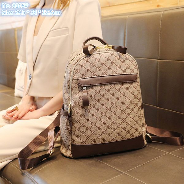 

wholesale factory ladies shoulder bag 3 colors daily joker printed backpack vertical high-capacity contrast leather handbag simple letter fo