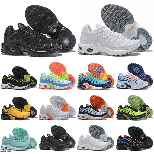 

tn 2019 kids running shoes tn enfant breathable soft sports chaussures boys girls tns plus design sneakers youth requin trainers s255i, Black