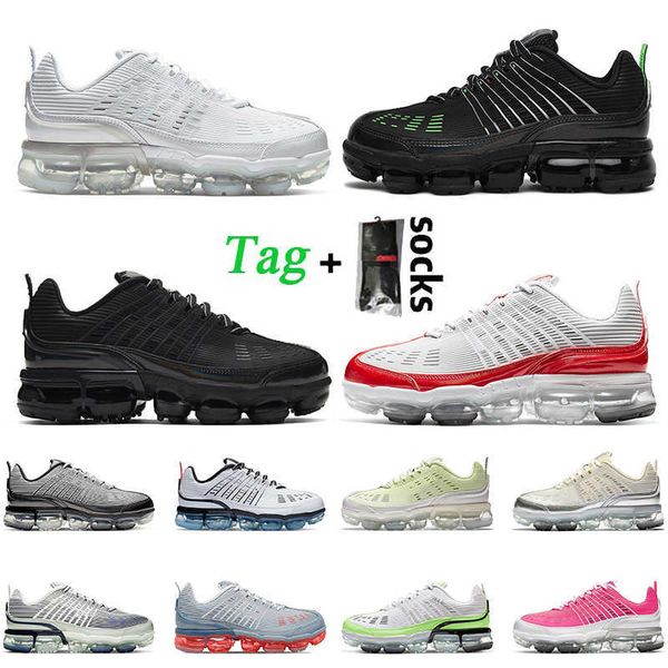 

fashion mens sneakers men womens 360 running shoes summer triple white black iridescent sky grey flash crimson barely volt metallic silver