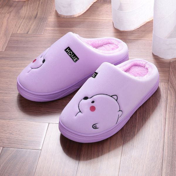 

slipper slippers for big girls 16 years old winter cotton thick soled non slip women' style floor shoes 221121, Black;grey