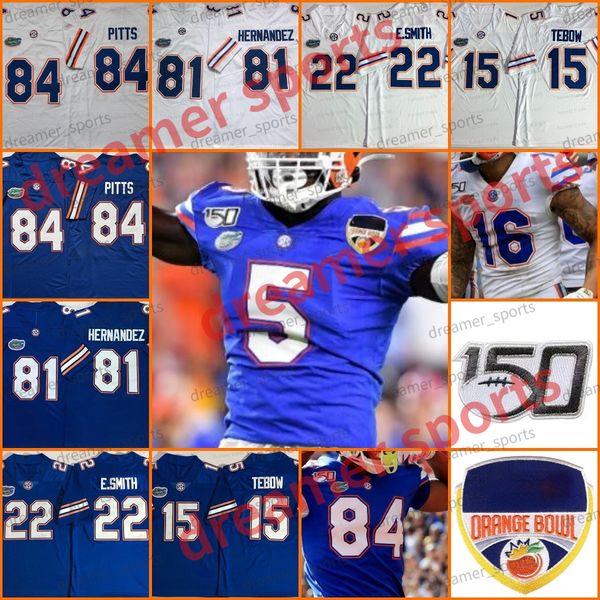 

florida gators 15 tim tebow football jersey 81 aaron hernandez 84 kyle pitts ncaa college football jerseys stitched white blue mens outdoor, Black