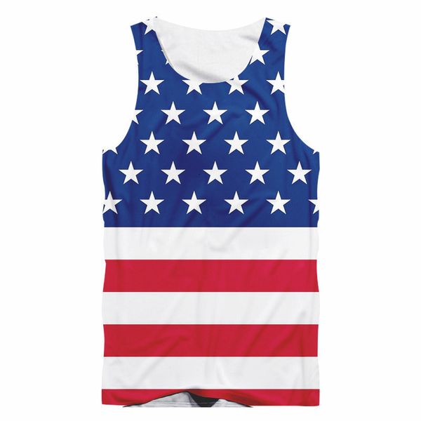 

men' tank fashion american flag tank summer men' 3d print sleeveless vest hip hop men women casual streetwear vest lovers tanks, White;black