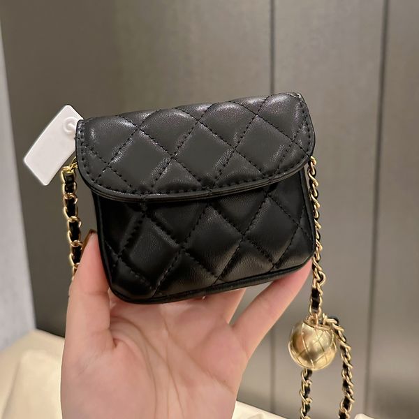 

mini coins purse crush designer bags black lambskin quilted classic metal hardware leather chain small wallets french womens vintage handbag