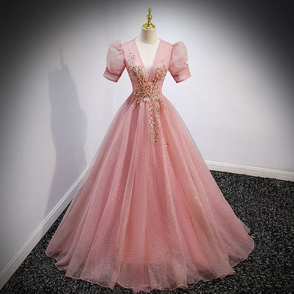 

fairy pink prom dresses appliques pearl a line jewel poet long sequined formal evening gowns gold crystal plus size vestidos de fiest, Black;red