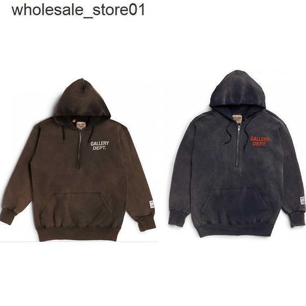 

men's hoodies sweatshirts designer galery dept washed hoodie loose casual couple fashion hoodie, Black