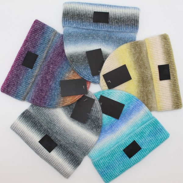 

designer beanie hats winter caps for men women warm knitted hat fashion gradient ski cap, Blue;gray