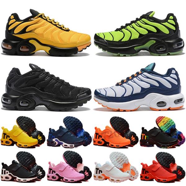 

children kids running shoes boy& girl toddler youth trainer cushion surface breathable sports tn sneakers size 28-35243v, Black
