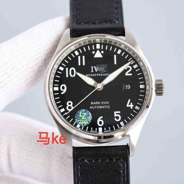 

superclone lw watch material pilot watch adopts imported same eta2829 mechanical movement sapphire glass mirror and belt of c66x, Slivery;brown