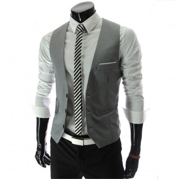 

new men's vest slim korean men's work clothes suit man's business dress, Black;white