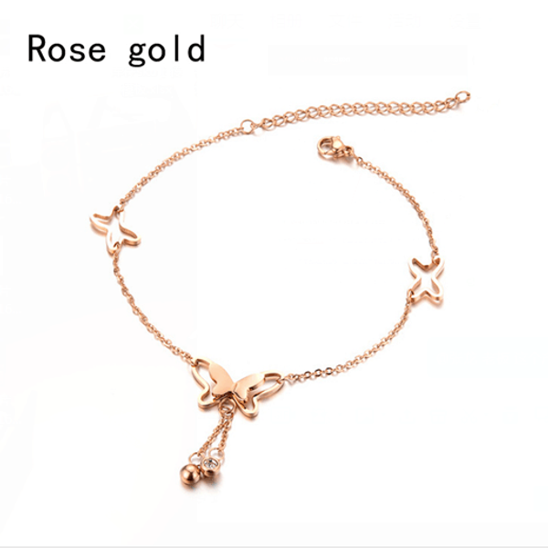 

layered butterfly single diamond tassel dainty ankle bracelets gold filled handmade bracelet for women jewelry making, Red;blue