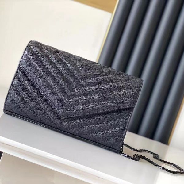 

7A Women's cross body designer bags handbag Caviar leather Messenger shoulder bag 10card slots are built with Gift box 22cm Envelope bag, With box