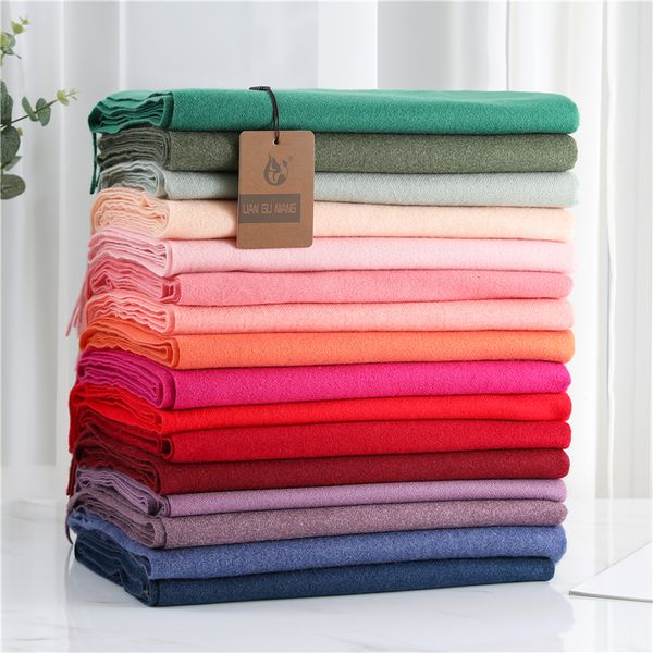 

scarves winter cashmere scarf women thick warm pashmina shawls wraps solid color tassel lady blanket echarpe bufanda hijab 221121, Blue;gray