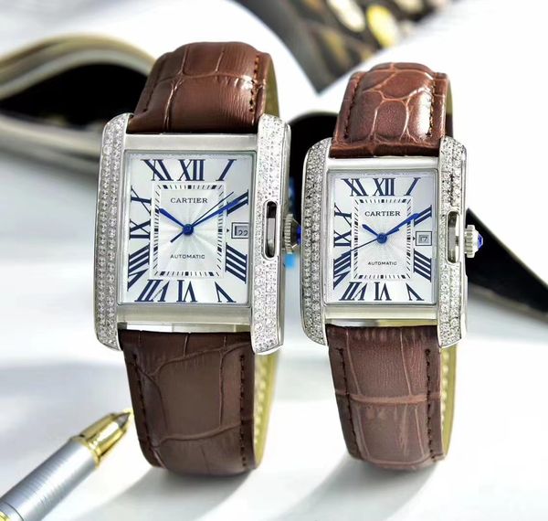 

designer watchs cartis watch for mans designer watches square watchs movement size 35 30mm leather stainless steel bracelet sapphire glass w, Slivery;golden