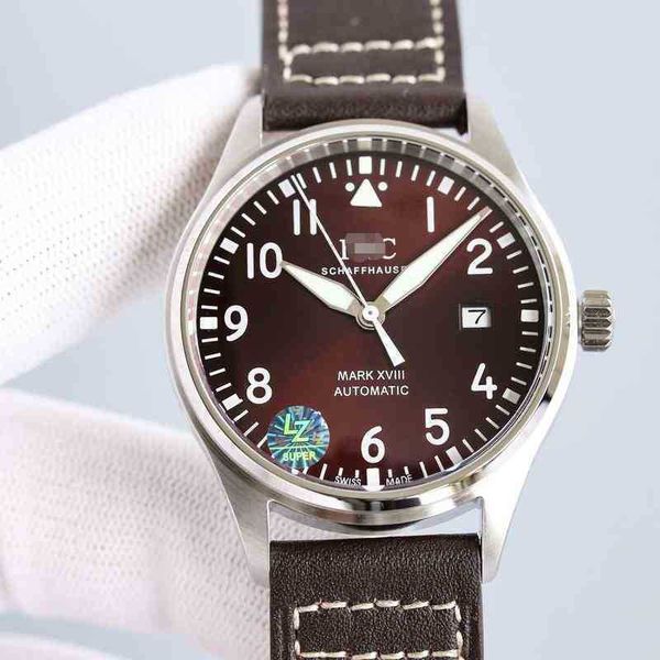 

men watchs i-wc designer luxury of pilot watch same adopts imported belt eta2829 mechanical movement sapphire glass material mirror and npyw, Slivery;black