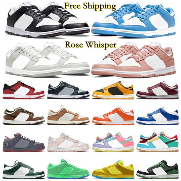 

2022 big size casual shoes for mens womens panda black white rose whisper grey fog medium curry unc syracuse varsity green dunked sports