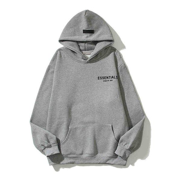 

2022 hoodie round neck sweatshirt fashion brand essentailss letter loose casual sweater fog men's and women's couple hooded pullov, Black
