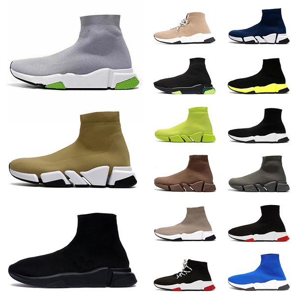 

speed 1 2.0 sneakers sock shoes mens women designer platform trainers slip-on triple s black white volt brown off vintage graffiti luxury jo