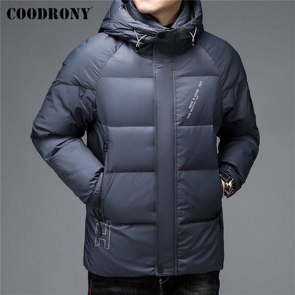 

men's down parkas coodrony brand 90% white duck jacket men casual hooded coats winter arrival thick warm parka windbreaker overcoat z81, Black