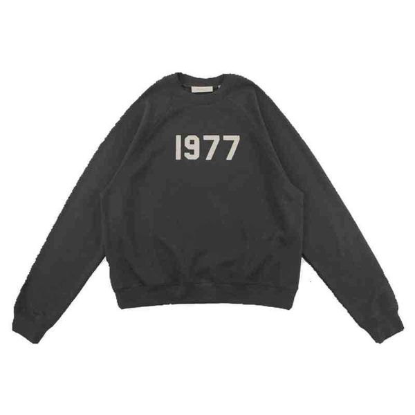 

2022 hoodie round neck sweatshirt fashion brand essentailss letter loose casual sweater fog men's and women's couple hooded pullov, Black