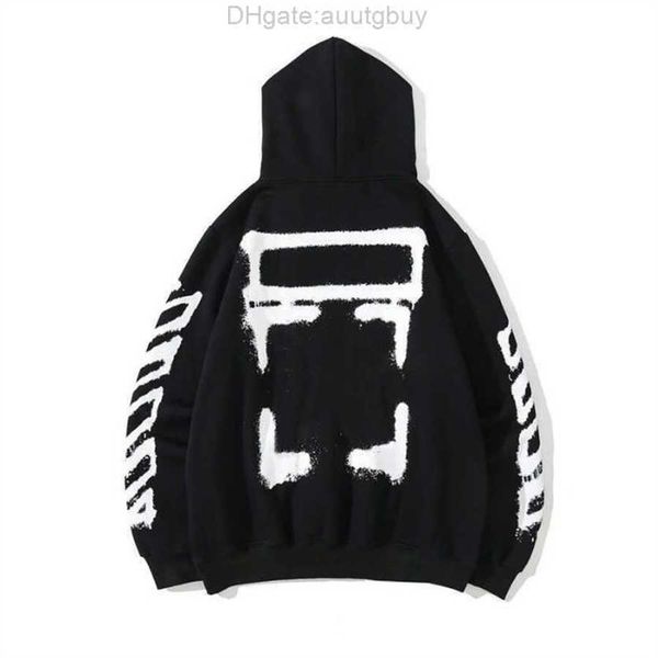 

luxury designer mens fashion hoodie pure cotton off mona lisa print speed bump arrow geometric pattern hip hop street coupleho0a, Black