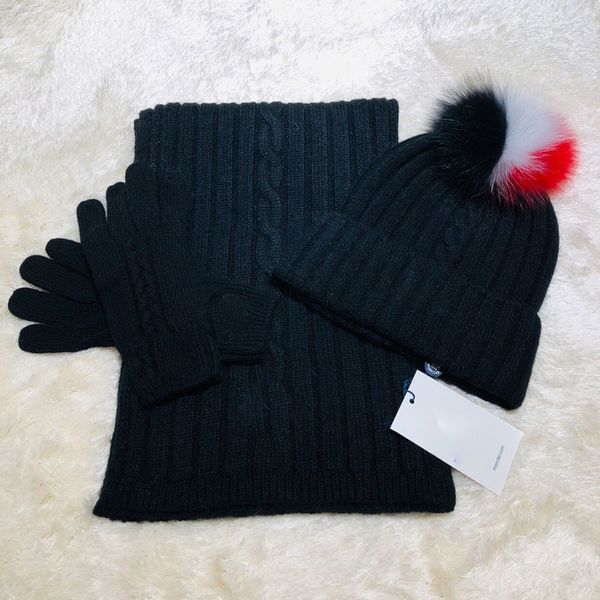

fashion wool trend hat scarf set luxury designer skull caps men and women fashions designer shawl cashmere scarfs gloves suitable for winter, Blue;gray