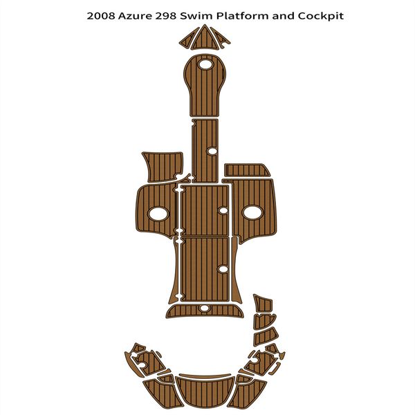 

2008 azure 298 swim platform cockpit pad boat eva foam faux teak deck floor mat