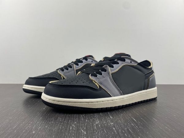 

1s high og mens basketball shoes 1 dark smoke grey men women outdoor sports sneakers, Red;white