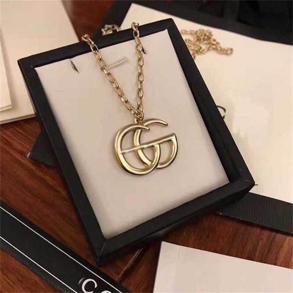 

10% off 2023 jewelry double letter necklace fashion high-end quality necklace, Silver
