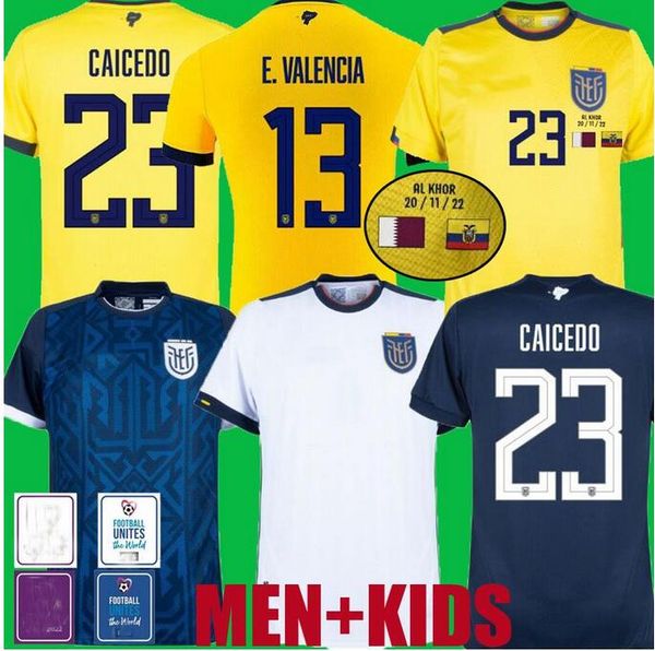 

ecuador soccer jerseys vs qatar match details 2022 caicedo valencia pervis estupinan 22/23 j. cifuentes gonzalo plata michael estrada footba, Black;yellow