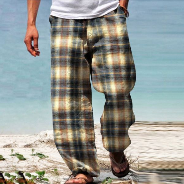 

men's tracksuits docker jeans men mens classic plaid print sunshine chiffon double pocket stretch breathable thermal insulation cute h, Gray