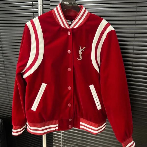 

winter jackets for women red velvet baseball jacket woolen leather sleeve women's coat, Black;brown