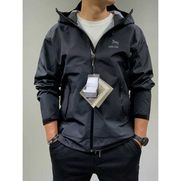 

mens designer jacket arc hard shell underarm zipper hooded coat waterproof warm long windbreaker outdoor sportswear women, Black;brown
