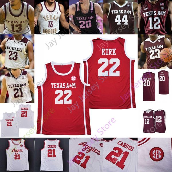 

texas a m aggies basketball jersey ncaa college donald sloan jaxson robinson cashius mcneilly emanuel miller jonathan aku chandler hefner, Black;red