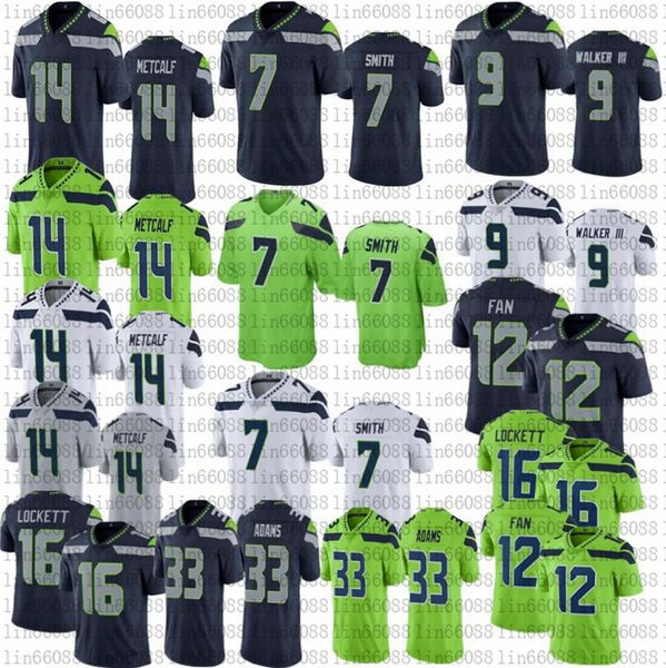 

men women youth dk metcalf football jerseys marshawn lynch 16 tyler lockett 33 jamal adams kenneth walker iii geno smith, Black;red