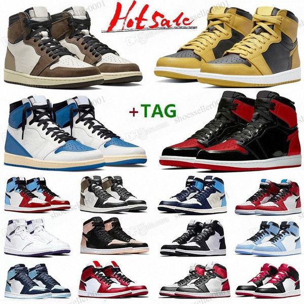 

1 1s mens high og basketball shoes jumpman dark mocha university blue patent bred heritage gorge green black white pale ivory unc retro men