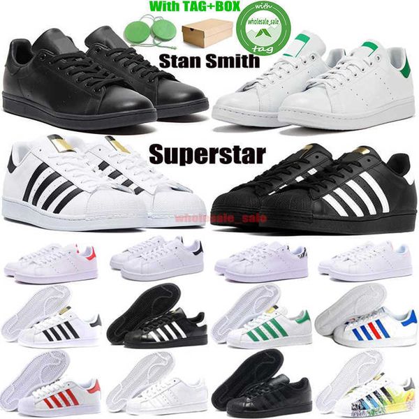 

with box fashion stan smith superstars casual shoes men women triple black white oreo laser golden platform sports sneakers flat trainers