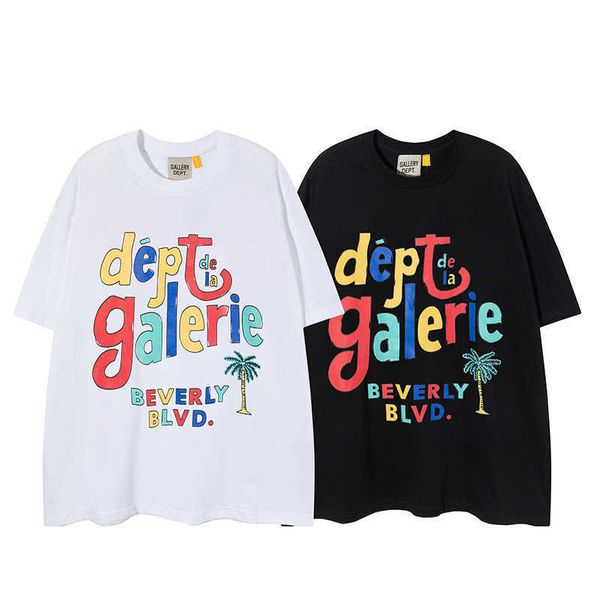 

men t-shirt gall dep cotton fashion designer casual gary 2022 spring street graffiti design beautiful short sleeve men's women's, White;black