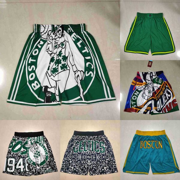 

boston''celtics''men throwback basketball shorts pocket, Black