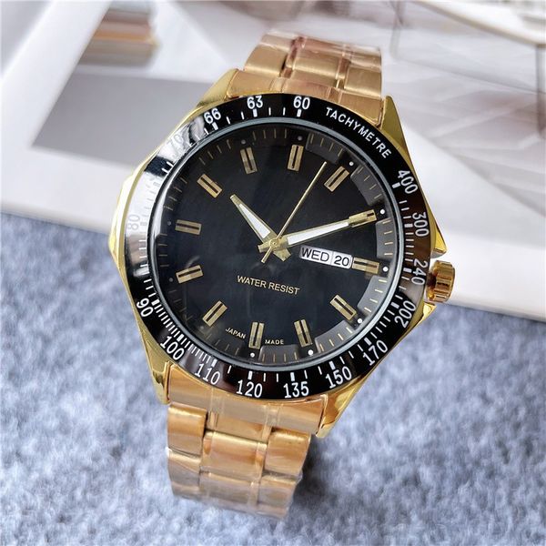 

2022 new fashion men's watch leisure sports stainless steel timekeeping quartz watch, Slivery;brown