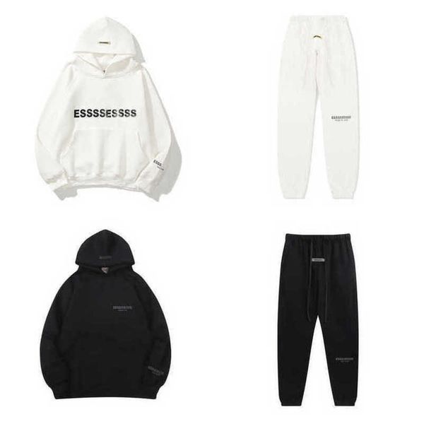 

men's classic luxury tracksuits sweatshirts letter esss hoodies men women sportswear pants suit hooded sweater casual pullover couple, Gray