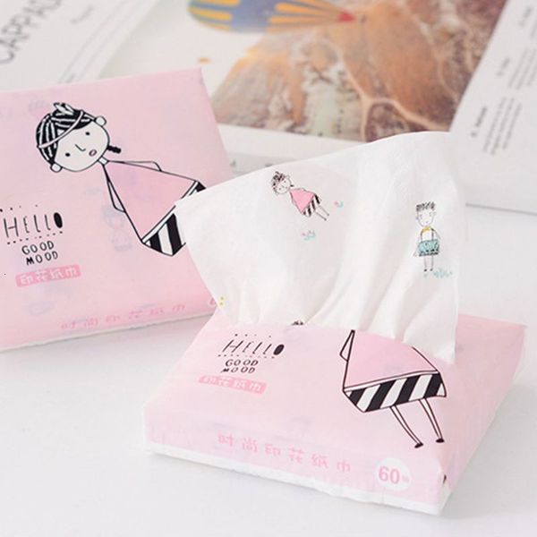 

toilet paper 60pcspack 3 ply disposable tissues thickened cute colorful cartoon printing napkins portable car home party 221121