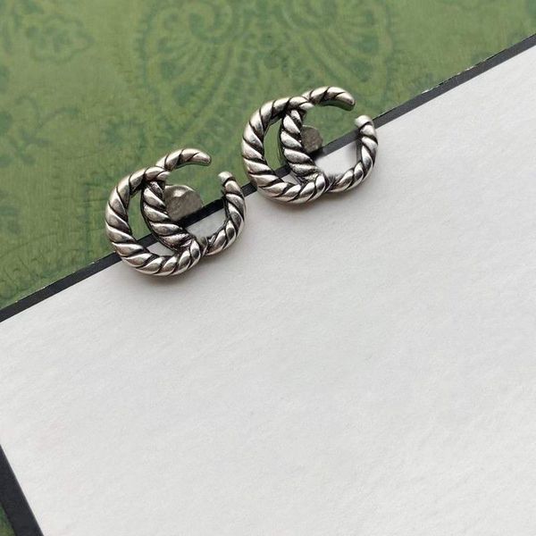 

fashionable earings designer studs luxury jewelry pearl earrings lady vintage korean double letters large flower long orecchini heart women, Golden;silver