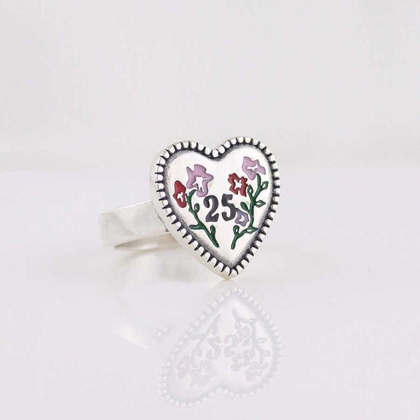 

2023 designer new jewelry series ring silver flower digital couple ring valentine's day gift anniversary