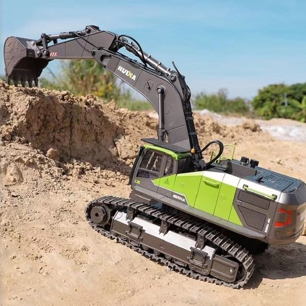 

electric rc car huina 1 14 rc excavator truck crawler alloy 2 4ghz radio controlled 22 channel construction vehicle toy sound for boys 22112