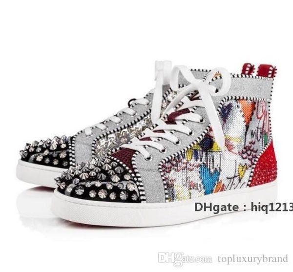 

red-bottoms shoes christians sell men women luxury shoes red sneakers high-print silver pik pik no limit rare studs rhinestones zpi, Black