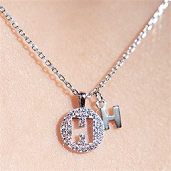 

10% off 2023 jewelry silver h letter necklace feminine elegant extravagant small lovely and unique