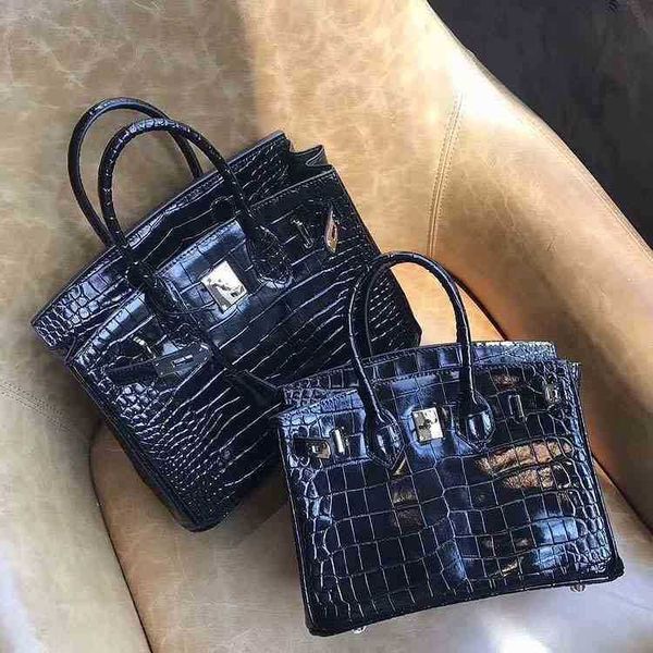 

herme birkin genuine leather bags handbags designer crocodile women's bag one shoulder messenger handbag high-end fashion brand h
