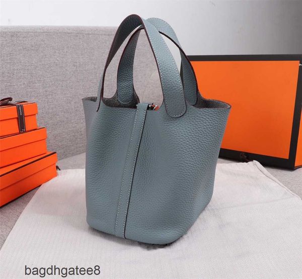 

basket bags 2023 lychee layer picotin designer purse locks bucket shoulder pattern head bag versatile high-class handbag ljf5