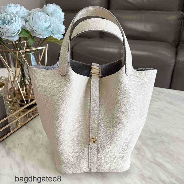 

bag togo locks pattern shoulder gold basket women s he handbag bags cowhide picotin designer purse buckle soft large capacity zmu8